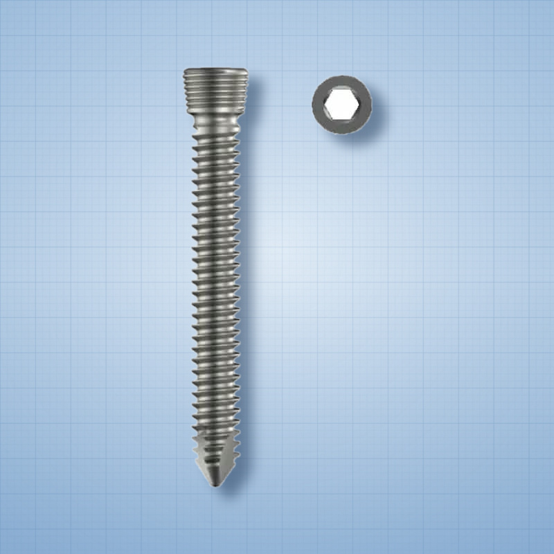 Cortical Screws — 3.5 mm, Locking: orthopaedic implant on a light-blue graph-paper background